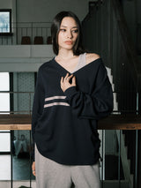 COZY VネックL/S (ネイビー)