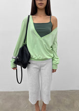 [MADE] Roni's Deep V-neck Summer Cotton Long Sleeve Tee