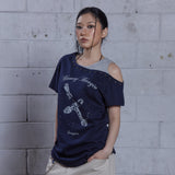 (DUC) BB レイヤードワンショルダーTシャツ ダークネイビー