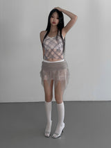 フリップメッシュレイヤードスカート(3 color)