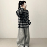 ENK ヒップストリート ダンガラ リブ ロングスリーブ Tシャツ