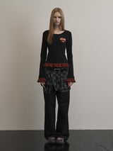 CHECK FRILL TOP