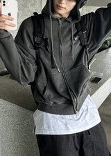 Pigment Washing Hoodie Zip-up