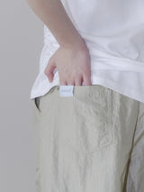 NYLON STUD PINTUCK PANTS (SAND BEIGE)