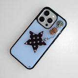 [MADE]ポルカスターフォンケースブルー (epoxy black bumper)