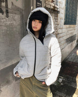 Monning String Two-Way Hooded Oversized Lightweight Puffer Jacket