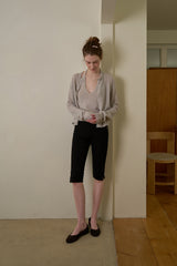 Spring soft cardigan set_mute gray