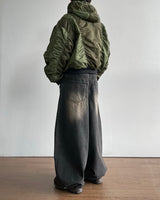 Brown balloon denim pants