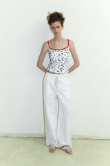 That’s neat Cow Print Top – Color-Contrast Lace Trim Camisole