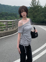 Koren ブーツカットロングヴィンテージウォッシュデニムパンツ