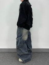  retro denim cargo pants