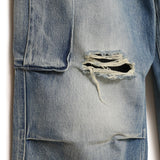 LIGHT BLUE CARGO DEMIM PANTS