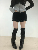 Fuzzy Snow Stud Mini Shorts
