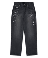 EMB SPLATTER DENIM PANT