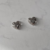 ジェニーハートピアス-銀