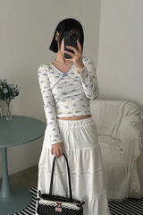 MINIT FLOWER RIBBON TOP