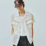ripstop off duty fatigue shirt ivory