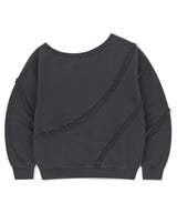 CUT OFF ONE SHOULDER SWEATSHIRT