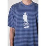 ピグメントストライプTシャツ / BLUE