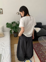 チエールベルトセットコットンワイドバンディングパンツ