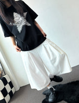 Barcode Star Dot Graphic Oversized Tee 3color