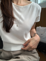 Aday Cap Sleeve Sleeve Knit Sleeveless Top / 5 Colors