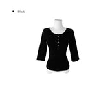 26FW★ [MADE] Fowor Henley Neck Button Slim Three Quarter T-Shirt