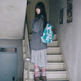 vintage patchwork backpack green