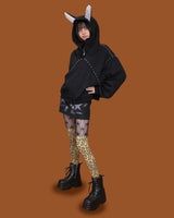 devil stud hood zip-up (2color)