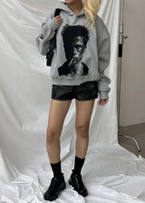 [Unisex] Crop printing hood t-shirts(3color)