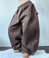 FLEECE❤SNAP POINT BALLOON TRAINING PANTS💚🩷🧸🩶🖤6COLOR
