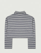 Row Stripe Crop Tee [gray]