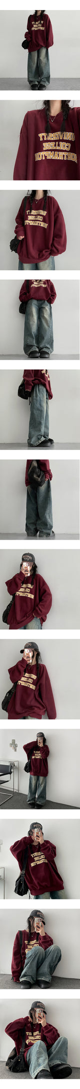 Skang boxy lettering fleece sweatshirt
