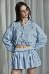 SEERSUCKER SHIRT -BLUE
