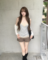 Grey lace sleeveless