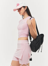 ロゴ ツートーン フラット バイザーキャップ Pink