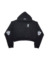 POLO CROP HOODIE_BLACK