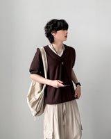 Mary V-neck Half Knit 