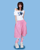 bunny one-shoulder crop T