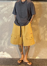 Bermuda shorts with local embroidered belt 3COLOR