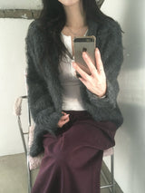 hairy overfit cardigan