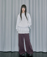 エンジェルレイヤードスカートフードTシャツ - オフホワイト