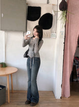 シースルービスチェレイヤードストラップウールニット (5color)