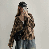 エルデンビンテージオーバーサイズチェッカーシャツ