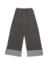 Check folding fleece pants / cocoa