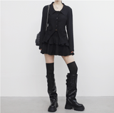 pre back string shirt + cancan skirt set