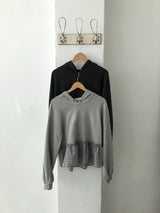 Plaid Frill Hoodie Tee