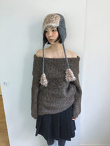 Wool Dot Pleated Skirt (2color)