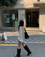 ルーズパンチングニット