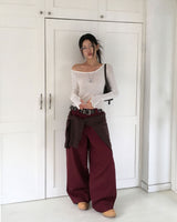 メローデザインロングスリーブカットソー (or Long-Sleeve Top)